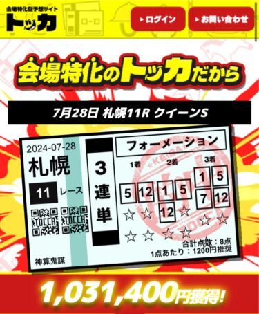 トッカ の競馬予想は全然当たらない？買い目調査・口コミ・評価